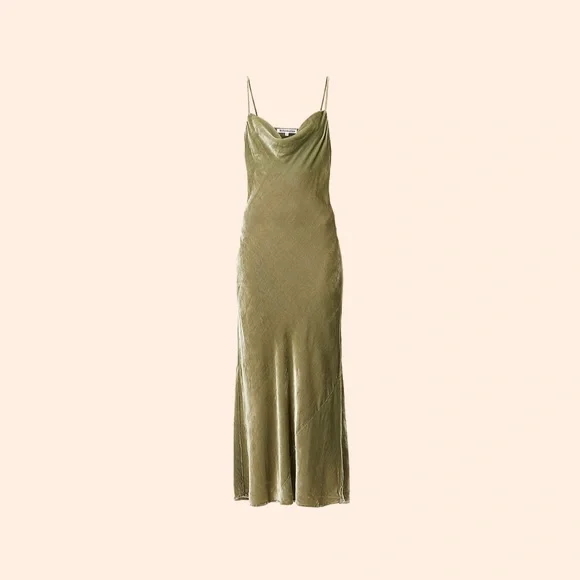 1HR SALE ⚡Reformation Salamanca Dress (Artichoke Velvet) - Picture 1 of 3